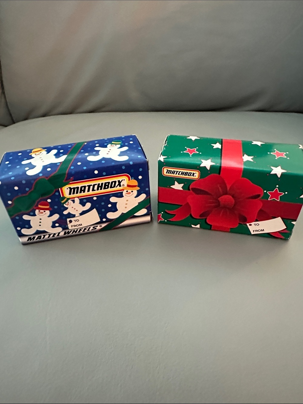 MATCHBOX Cars Holiday Gift Wrap Boxes - Green & Blue